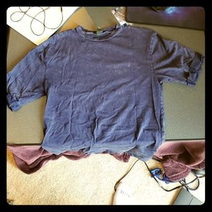Navy acid wash T-shirt